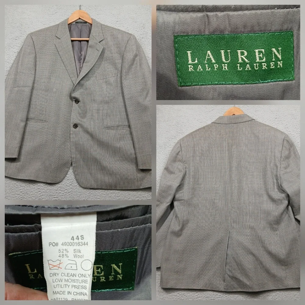 Lauren Ralph‎ Lauren Men's 44S Gray Wool Silk Blend Blazer Sport Coat